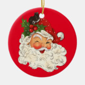 Twee vaders kerstfeest die lachen met keramische v keramisch ornament (Voorkant)