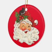 Twee vaders kerstfeest die lachen met keramische v keramisch ornament (Links)