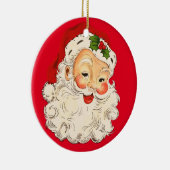 Twee vaders kerstslachende gezichten keramisch ornament (Rechts)