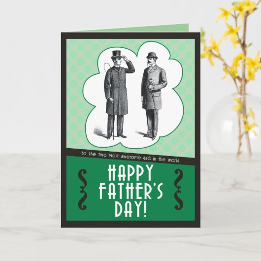 Twee vaders Vaderdag Kaart (Gele Bloem)