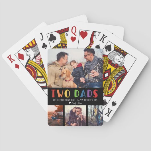 Twee vaders zijn beter dan één | Vaderdag foto Pokerkaarten (Achterkant)
