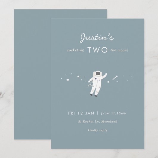 Twee van de 2e verjaardag van de Mon Space Party Kaart (Voorkant / Achterkant)