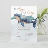 Twee van de Deep Whimsical Ocean Whale Kaart (Staand voorkant)