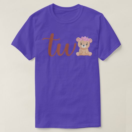 Twee van de eerste verjaardag van het Beer van het T-shirt (Design voorkant)