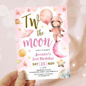 Twee van de maan! Meisje Astronaut Space 2e verjaa Kaart