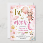 Twee van de maan! Meisje Astronaut Space 2e verjaa Kaart (Voorkant)