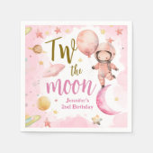 Twee van de maan! Meisje Astronaut Space 2e verjaa Servet (Voorkant)