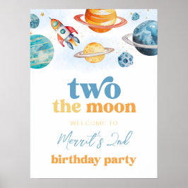 Twee van de Maan Party Welkomstbord Poster