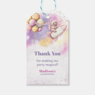 Twee van de Maan Verjaardag Meisje, Pastel Buitenr Cadeaulabel