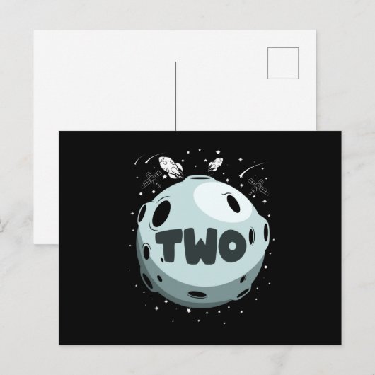 TWEE VAN DE MOON 2e verjaardag, Toddler 2 Briefkaart (Voorkant / Achterkant)