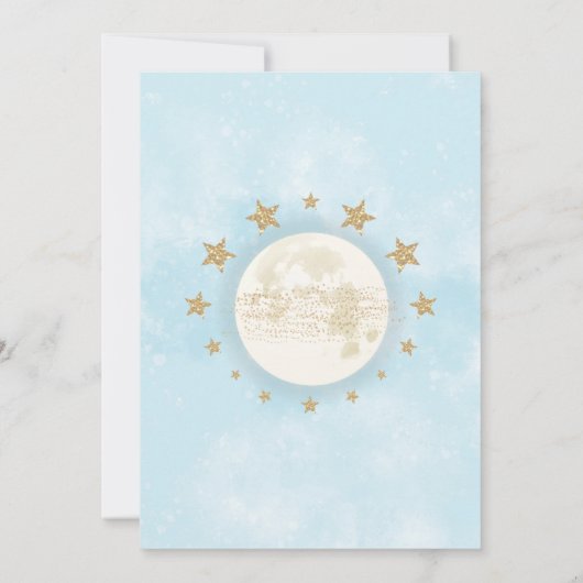 Twee van de Moon Blue Gold Floral 2e verjaardag Kaart (Achterkant)