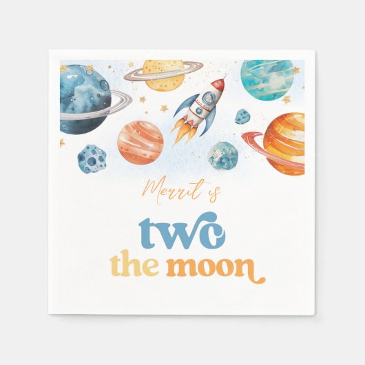 Twee van de Moon Party servetten (Voorkant)