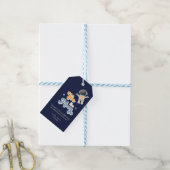Twee van de Moon Space Birthday Favors Cadeaulabel (Met Touw)