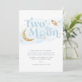 Twee van de tweede verjaardag van de maan Blue Gol Kaart (Staand voorkant)