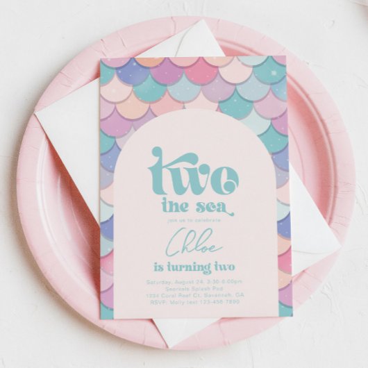Twee van de Zee Arch Mermaid Invitation Kaart