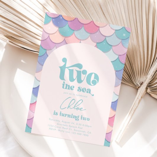 Twee van de Zee Arch Mermaid Invitation Kaart