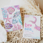 Twee van de Zee Zeemeermin Verjaardagsuitnodiging Kaart