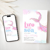 Twee van de Zee Zeemeermin Verjaardagsuitnodiging Kaart