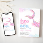 Twee van de Zee Zeemeermin Verjaardagsuitnodiging Kaart