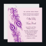 Twee van een Kind Peacock Feathers Kaart<br><div class="desc">Twee geïllustreerde paukveren benadrukken deze uitnodiging. Het is te zien op het basisdocument,  maar ik raad de immer van het metalen ijspapier aan om de rijkdom van de veren te belichten.</div>