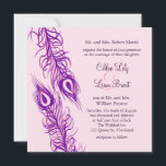 Twee van een Kind Peacock Feathers Kaart<br><div class="desc">Twee geïllustreerde paukveren benadrukken deze uitnodiging. Het is te zien op het basisdocument,  maar ik raad de immer van het metalen ijspapier aan om de rijkdom van de veren te belichten.</div>