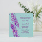 Twee van een Kind Peacock Feathers Kaart (Staand voorkant)