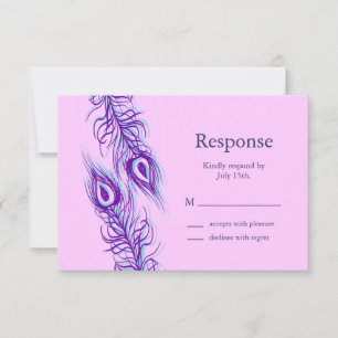 Twee van een Kind Peacock Feathers RSVP Kaartje