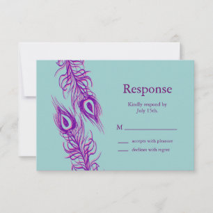 Twee van een Kind Peacock Feathers RSVP Kaartje