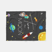 Twee van het Maan Ruimtethema Fleece Deken (Voorkant (Horizontaal))