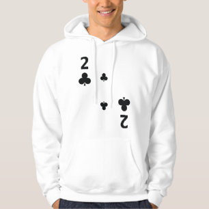 Twee van Klaveren T Poker Speelkaart Kostuum Groep Hoodie