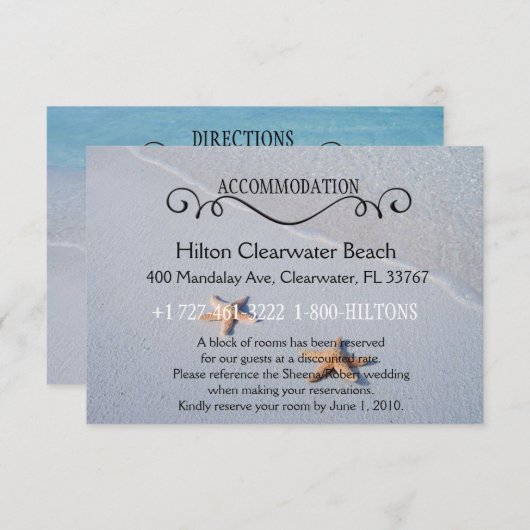 Twee van ons | Beach Wedding Accommodation Directi Informatiekaartje (Voorkant / Achterkant)