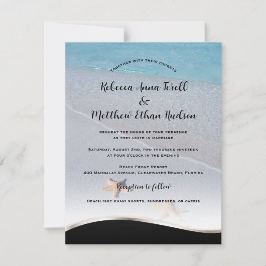 Twee van ons / Ocean Love Starfish Beach bruiloft Kaart (Voorkant)