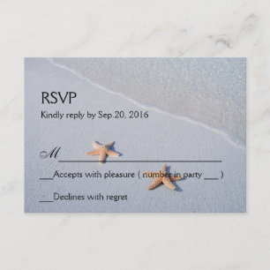 Twee van ons Ocean Love Starfish Response RSVP-k RSVP Kaartje