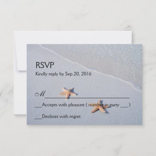 Twee van ons | Ocean Love Starfish Response RSVP-k RSVP Kaartje (Voorkant)