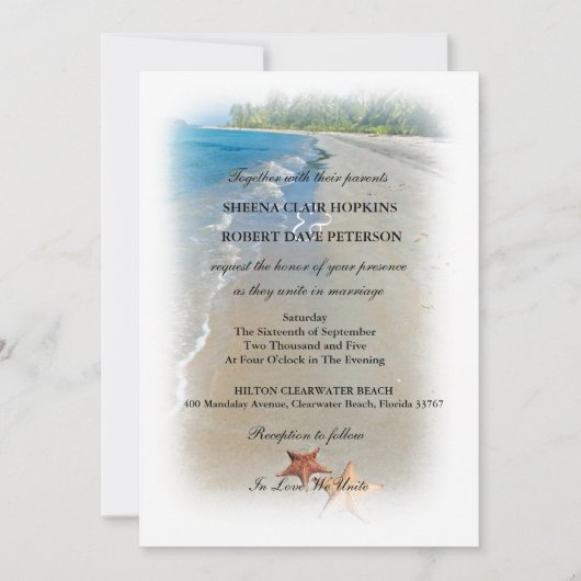 Twee van ons | Ocean Love Starfish Wedding Kaart (Voorkant)