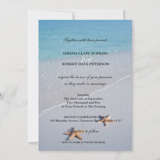 Twee van ons | Ocean Love Starfish Wedding Kaart (Voorkant)