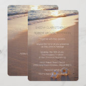 Twee van ons/Plumeria Beach Sunset Wedding Invites Kaart (Voorkant / Achterkant)