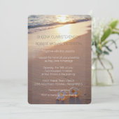 Twee van ons/Plumeria Beach Sunset Wedding Invites Kaart (Staand voorkant)