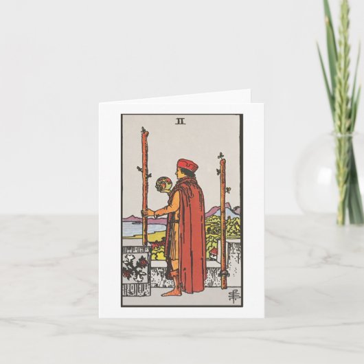 Twee van toverstokken - Rider Waite Smith tarot Kaart (Voorkant)