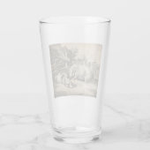 Twee Varkens die in rietje liggen in een buitenpen Glas (Achterkant)