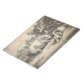 Twee Varkens die in rietje liggen in een buitenpen Notitieblok (Schuin)