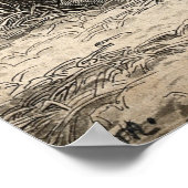 Twee Varkens die in rietje liggen in een buitenpen Poster (Hoek)