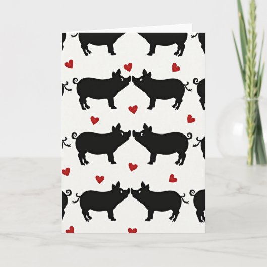 Twee Varkens Verliefd Kaart (Voorkant)