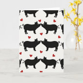 Twee Varkens Verliefd Kaart (Gele Bloem)