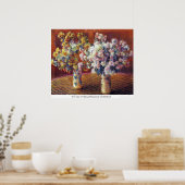 Twee vassen van Chrysanthema van Claude Monet Poster (Keuken)