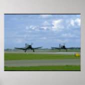 Twee vaste F4U-kersen, landing_WWII-installaties Poster (Voorkant)