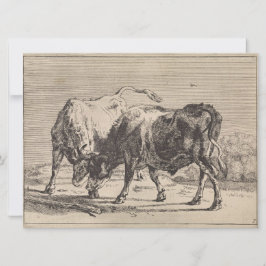 Twee vechtende stieren (van Paulus Potter) Kaart
