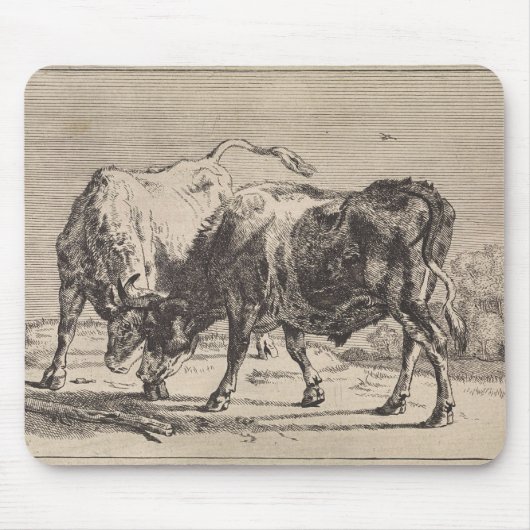 Twee vechtstieren (door Paulus Potter) Muismat (Voorkant)