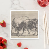 Twee vechtstieren (door Paulus Potter) Servet (Insitu)