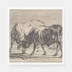 Twee vechtstieren (door Paulus Potter) Servet